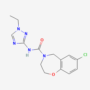 molecular formula C14H16ClN5O2 B4255336 7-chloro-N-(1-ethyl-1H-1,2,4-triazol-3-yl)-2,3-dihydro-1,4-benzoxazepine-4(5H)-carboxamide 