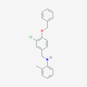 molecular formula C21H20ClNO B425534 N-[4-(benzyloxy)-3-chlorobenzyl]-2-methylaniline 