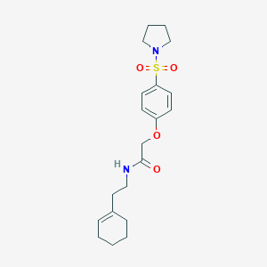 molecular formula C20H28N2O4S B425535 N-[2-(1-cyclohexen-1-yl)ethyl]-2-[4-(1-pyrrolidinylsulfonyl)phenoxy]acetamide 