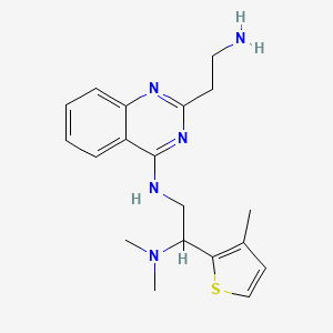 molecular formula C19H25N5S B4255352 N~2~-[2-(2-aminoethyl)-4-quinazolinyl]-N~1~,N~1~-dimethyl-1-(3-methyl-2-thienyl)-1,2-ethanediamine dihydrochloride 