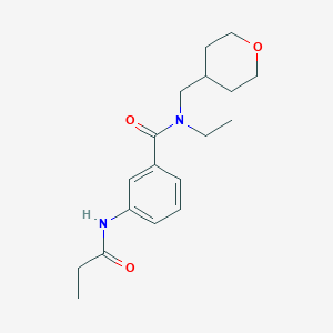 molecular formula C18H26N2O3 B4255355 N-ethyl-3-(propionylamino)-N-(tetrahydro-2H-pyran-4-ylmethyl)benzamide 