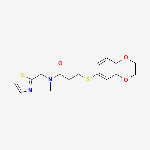 3-(2,3-dihydro-1,4-benzodioxin-6-ylthio)-N-methyl-N-[1-(1,3-thiazol-2-yl)ethyl]propanamide