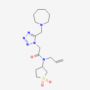molecular formula C17H28N6O3S B4255376 N-allyl-2-[5-(1-azepanylmethyl)-1H-tetrazol-1-yl]-N-(1,1-dioxidotetrahydro-3-thienyl)acetamide 