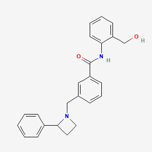 N-[2-(hydroxymethyl)phenyl]-3-[(2-phenylazetidin-1-yl)methyl]benzamide