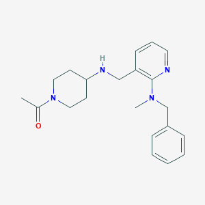 molecular formula C21H28N4O B4255391 3-{[(1-acetyl-4-piperidinyl)amino]methyl}-N-benzyl-N-methyl-2-pyridinamine 