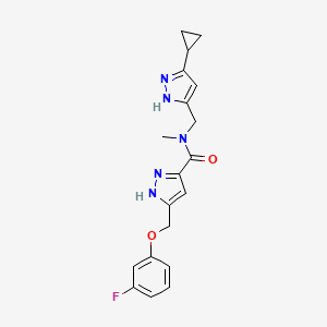 N-[(5-cyclopropyl-1H-pyrazol-3-yl)methyl]-5-[(3-fluorophenoxy)methyl]-N-methyl-1H-pyrazole-3-carboxamide