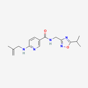 molecular formula C16H21N5O2 B4255425 N-[(5-isopropyl-1,2,4-oxadiazol-3-yl)methyl]-6-[(2-methyl-2-propen-1-yl)amino]nicotinamide 