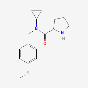 molecular formula C16H22N2OS B4255436 N-cyclopropyl-N-[4-(methylthio)benzyl]prolinamide hydrochloride 