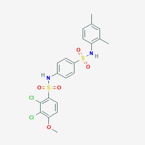 molecular formula C21H20Cl2N2O5S2 B425545 2,3-dichloro-N-{4-[(2,4-dimethylanilino)sulfonyl]phenyl}-4-methoxybenzenesulfonamide 