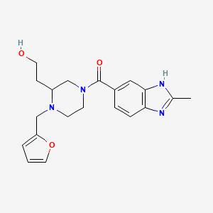 2-{1-(2-furylmethyl)-4-[(2-methyl-1H-benzimidazol-5-yl)carbonyl]piperazin-2-yl}ethanol