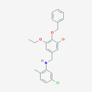 molecular formula C23H23BrClNO2 B425547 N-[4-(benzyloxy)-3-bromo-5-ethoxybenzyl]-5-chloro-2-methylaniline 