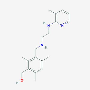 {2,4,6-trimethyl-3-[({2-[(3-methylpyridin-2-yl)amino]ethyl}amino)methyl]phenyl}methanol