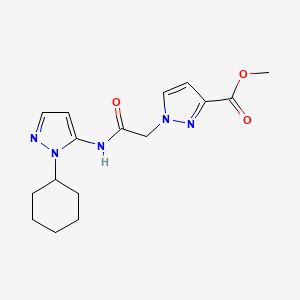 molecular formula C16H21N5O3 B4255477 methyl 1-{2-[(1-cyclohexyl-1H-pyrazol-5-yl)amino]-2-oxoethyl}-1H-pyrazole-3-carboxylate 