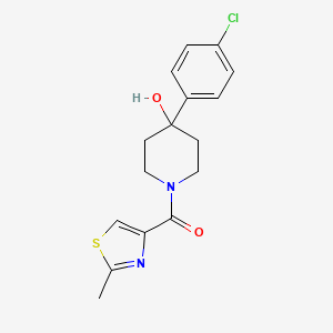 molecular formula C16H17ClN2O2S B4255480 4-(4-chlorophenyl)-1-[(2-methyl-1,3-thiazol-4-yl)carbonyl]piperidin-4-ol 