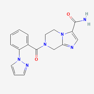 7-[2-(1H-pyrazol-1-yl)benzoyl]-5,6,7,8-tetrahydroimidazo[1,2-a]pyrazine-3-carboxamide