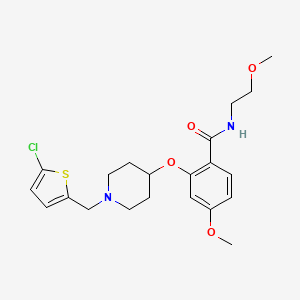 2-({1-[(5-chloro-2-thienyl)methyl]-4-piperidinyl}oxy)-4-methoxy-N-(2-methoxyethyl)benzamide