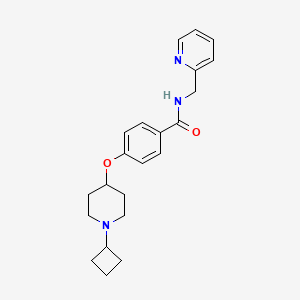 molecular formula C22H27N3O2 B4255499 4-[(1-cyclobutyl-4-piperidinyl)oxy]-N-(2-pyridinylmethyl)benzamide 