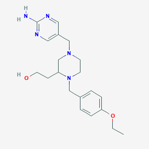 molecular formula C20H29N5O2 B4255501 2-[4-[(2-amino-5-pyrimidinyl)methyl]-1-(4-ethoxybenzyl)-2-piperazinyl]ethanol 