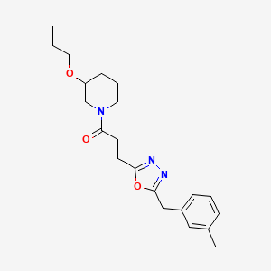 1-{3-[5-(3-methylbenzyl)-1,3,4-oxadiazol-2-yl]propanoyl}-3-propoxypiperidine