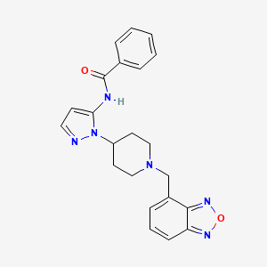 molecular formula C22H22N6O2 B4255520 N-{1-[1-(2,1,3-benzoxadiazol-4-ylmethyl)-4-piperidinyl]-1H-pyrazol-5-yl}benzamide 