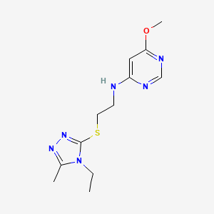 molecular formula C12H18N6OS B4255528 N-{2-[(4-ethyl-5-methyl-4H-1,2,4-triazol-3-yl)thio]ethyl}-6-methoxypyrimidin-4-amine 