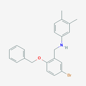 molecular formula C22H22BrNO B425554 N-[2-(benzyloxy)-5-bromobenzyl]-N-(3,4-dimethylphenyl)amine 