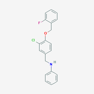 molecular formula C20H17ClFNO B425555 N-{3-chloro-4-[(2-fluorobenzyl)oxy]benzyl}-N-phenylamine 