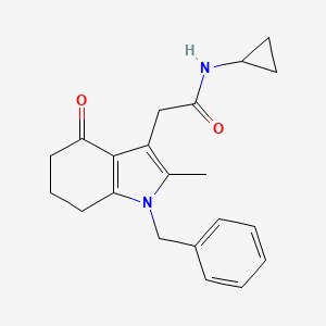 molecular formula C21H24N2O2 B4255552 2-(1-benzyl-2-methyl-4-oxo-4,5,6,7-tetrahydro-1H-indol-3-yl)-N-cyclopropylacetamide 