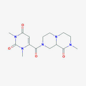 molecular formula C15H21N5O4 B4255554 1,3-dimethyl-6-[(8-methyl-9-oxooctahydro-2H-pyrazino[1,2-a]pyrazin-2-yl)carbonyl]pyrimidine-2,4(1H,3H)-dione 