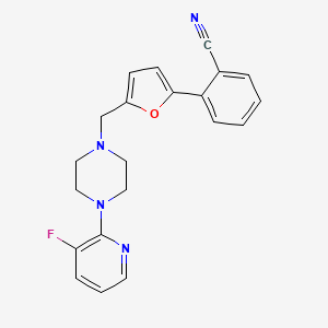 molecular formula C21H19FN4O B4255558 2-(5-{[4-(3-fluoropyridin-2-yl)piperazin-1-yl]methyl}-2-furyl)benzonitrile 