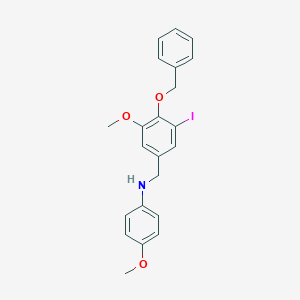 molecular formula C22H22INO3 B425558 N-[4-(benzyloxy)-3-iodo-5-methoxybenzyl]-4-methoxyaniline 