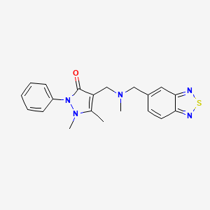 molecular formula C20H21N5OS B4255585 4-{[(2,1,3-benzothiadiazol-5-ylmethyl)(methyl)amino]methyl}-1,5-dimethyl-2-phenyl-1,2-dihydro-3H-pyrazol-3-one 