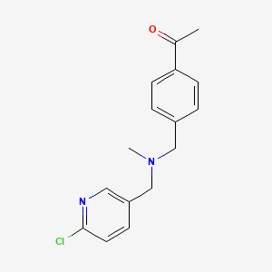 molecular formula C16H17ClN2O B4255588 1-(4-{[[(6-chloropyridin-3-yl)methyl](methyl)amino]methyl}phenyl)ethanone 