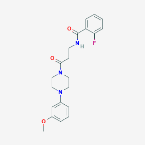 molecular formula C21H24FN3O3 B4255614 2-fluoro-N-{3-[4-(3-methoxyphenyl)piperazin-1-yl]-3-oxopropyl}benzamide 