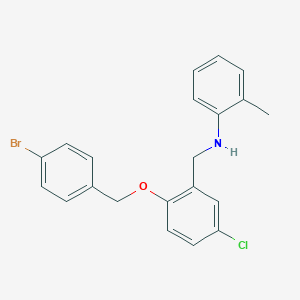 molecular formula C21H19BrClNO B425564 N-{2-[(4-bromobenzyl)oxy]-5-chlorobenzyl}-2-methylaniline 