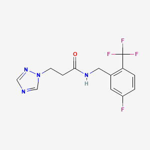 molecular formula C13H12F4N4O B4255649 N-[5-fluoro-2-(trifluoromethyl)benzyl]-3-(1H-1,2,4-triazol-1-yl)propanamide 