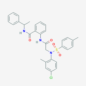 2-({N-(4-chloro-2-methylphenyl)-N-[(4-methylphenyl)sulfonyl]glycyl}amino)-N-(1-phenylethyl)benzamide