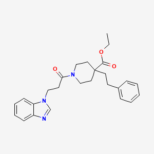 molecular formula C26H31N3O3 B4255661 ethyl 1-[3-(1H-benzimidazol-1-yl)propanoyl]-4-(2-phenylethyl)-4-piperidinecarboxylate 