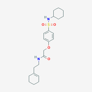 molecular formula C22H32N2O4S B425568 N-[2-(1-cyclohexen-1-yl)ethyl]-2-{4-[(cyclohexylamino)sulfonyl]phenoxy}acetamide 