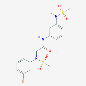molecular formula C17H20BrN3O5S2 B425569 2-[3-bromo(methylsulfonyl)anilino]-N-{3-[methyl(methylsulfonyl)amino]phenyl}acetamide 