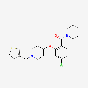 molecular formula C22H27ClN2O2S B4255693 4-[5-chloro-2-(1-piperidinylcarbonyl)phenoxy]-1-(3-thienylmethyl)piperidine 