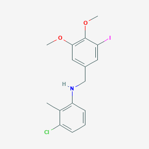 molecular formula C16H17ClINO2 B425570 3-chloro-N-(3-iodo-4,5-dimethoxybenzyl)-2-methylaniline 