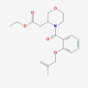 molecular formula C19H25NO5 B4255704 ethyl (4-{2-[(2-methylprop-2-en-1-yl)oxy]benzoyl}morpholin-3-yl)acetate 