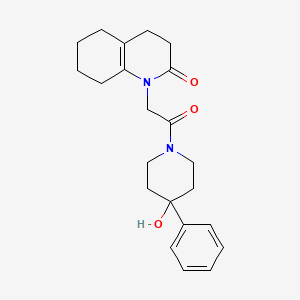 molecular formula C22H28N2O3 B4255705 1-[2-(4-hydroxy-4-phenyl-1-piperidinyl)-2-oxoethyl]-3,4,5,6,7,8-hexahydro-2(1H)-quinolinone 