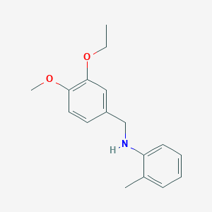 molecular formula C17H21NO2 B425571 N-(3-ethoxy-4-methoxybenzyl)-N-(2-methylphenyl)amine 