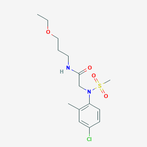2-[4-chloro-2-methyl(methylsulfonyl)anilino]-N-(3-ethoxypropyl)acetamide