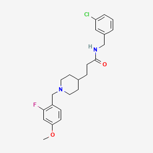 molecular formula C23H28ClFN2O2 B4255723 N-(3-chlorobenzyl)-3-[1-(2-fluoro-4-methoxybenzyl)-4-piperidinyl]propanamide 