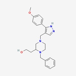 molecular formula C24H30N4O2 B4255727 2-(1-benzyl-4-{[3-(4-methoxyphenyl)-1H-pyrazol-4-yl]methyl}-2-piperazinyl)ethanol 