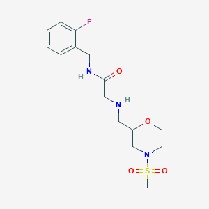 molecular formula C15H22FN3O4S B4255731 N-(2-fluorobenzyl)-2-({[4-(methylsulfonyl)morpholin-2-yl]methyl}amino)acetamide 