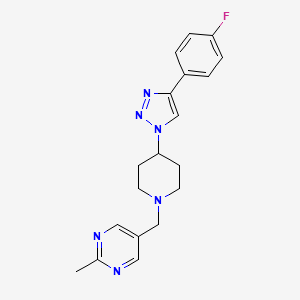 molecular formula C19H21FN6 B4255742 5-({4-[4-(4-fluorophenyl)-1H-1,2,3-triazol-1-yl]-1-piperidinyl}methyl)-2-methylpyrimidine trifluoroacetate 